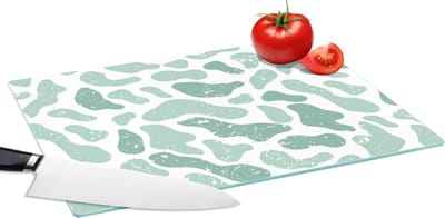 Glazen Snijplank - 39x28 - Abstract - Verf - Patroon - Grijs - Dierenprint - Snijplanken Glas
