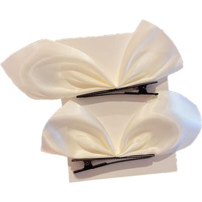 2 stuks Haarstrikken Velours Materiaal Lichtgewicht Draagbaar Zacht Handgevoel Comfortabel Dragen Speld wit
