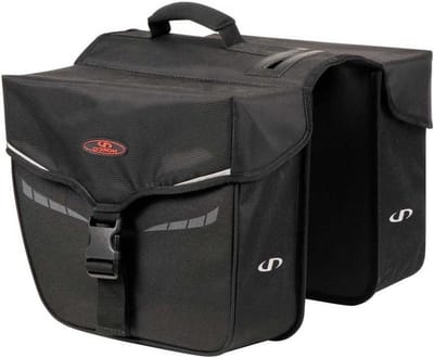 Dubbele Fietstas - Fietsbagage Tas - Fietsen Boodschappen - Waterafstotend Nylon - 35 x 30 x 13 cm - Zwart
