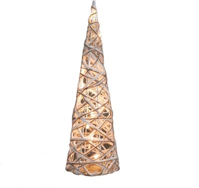 Anna's Collection Led kegel - kerstboom glitter lamp - 40 cm - 10 LED lampjes - Kerstverlichting figuren