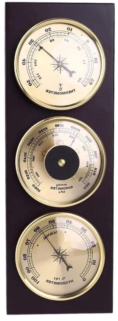 Analoog Weerstation - Barometer Hygrometer - Weer Voorspellen - 3-in-1 Multifunctioneel - N.v.t. - Goud