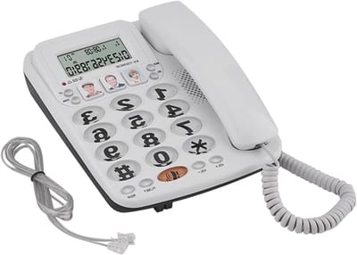 Vaste Telefoon - Tweekanalen Telefoon - Thuiswerken Kantoor - Nummerweergave - 22 x 22 x 7 cm - Zwart