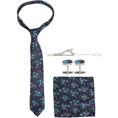 Heren Stropdas Set Manchetknopen Clip 3-delig met Geschenkdoos Zakelijk Formeel Kledingaccessoires HB177 gray