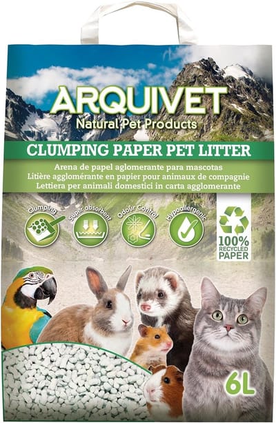 Kattenbakvulling Gerecycled Papier - Klonterende Korrels - Zindelijkheid Katten - Sterk Geurabsorberend - 6 Liter