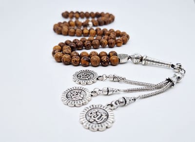 Handgemaakte tesbih "Tasbih" natuursteen "Jaspis van olifantenhuid" - Aantal kralen 99 - Diameter kralen 8MM - met metaal tassel "Allah" - Een mooi cadeau-idee