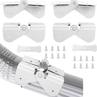 Gutter Downspout Scharnier, 4 stuks Downspout Extension Flip-Up Zip Scharnier Installatie op elke maat rechthoekige of vierkante regenpijp, Regenpijp Accessoires Downspout Extension Scharnier Inclusief Schroeven, Sluiting