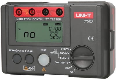 Isolatie Weerstand Tester met LCD Achtergrondverlichting en Meetcapaciteiten