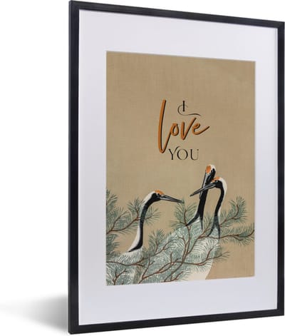 Fotolijst incl. Poster - Ik hou van jou - Quotes - Spreuken - I love you - Relatie - 30x40 cm - Posterlijst