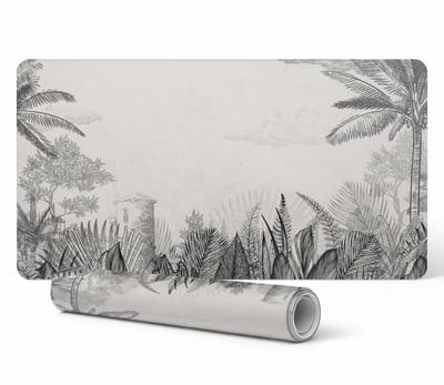 Elegante decoratieve bureauonderlegger met tropische illustratie 90x45 cm