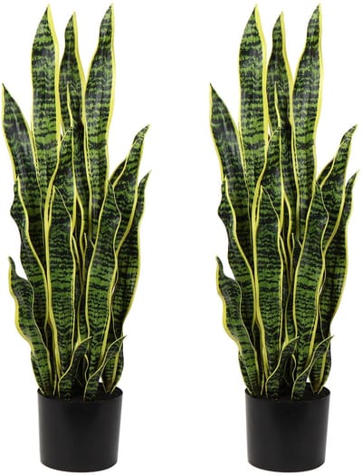 Kunstplant Sansevieria 94 cm - Decoratieve Kamerplant met 30 Bladeren - Voor Woonkamer, Kantoor & Balkon
