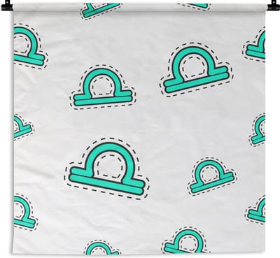 Wandkleed - Wanddoek - Weegschaal - Zodiac - Astrologie - 90x90 cm - Wandtapijt