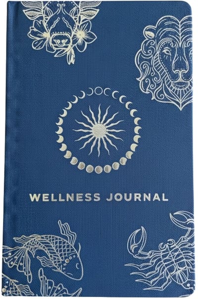 Midnight Blue Wellness Journal - 120 pagina's - Zilveren Zodiac - cadeau voor man - cadeau voor vrouw
