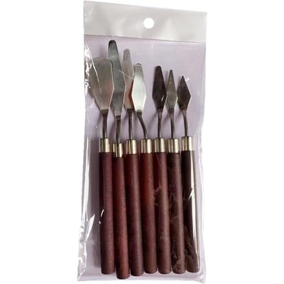 Ensemble de 7 pièces Spatule à Gâteau Fondant en Acier Inoxydable Grattoir à Mélanger la Crème Pelle à Peinture à l'Huile Outils de Pâtisserie Accessoires de Cuisine Haute Qualité