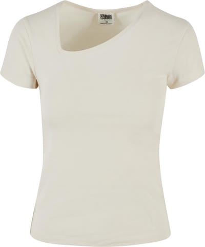 Urban Classics - Organic Asymmetric Neckline Top - S - Ivoorkleurig