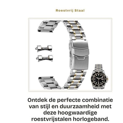 Horlogeband Duurzaam 20mm/22mm - Roestvrij Staal - Metalen Horlogeband - Quick Release - Vervangband - Compatibel met de meeste horloges - Horlogestrap