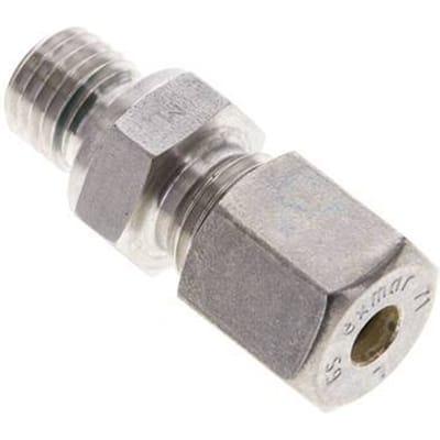 6S & M12x1.5 RVS Rechte Knelfitting Buitendraad 500bar FKM ISO 8434-1