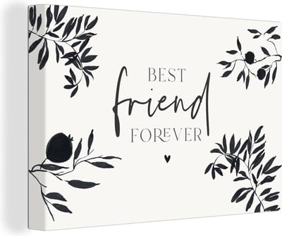 Canvas Schilderij BFF - Best friends forever - Beste vrienden - Quotes - Spreuken - 30x20 cm - Wanddecoratie