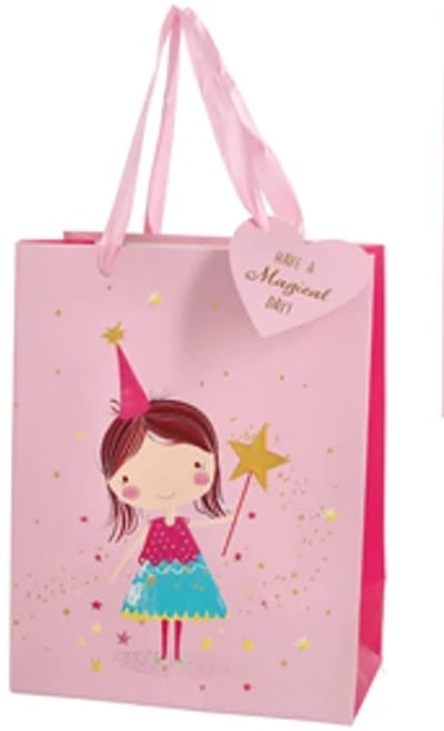Cadeautas L A4 Kind Meisje Prinses - Grote luxe Geschenktas - Cadeauzak - Geschenkzak - 25cmx12cmx32cm