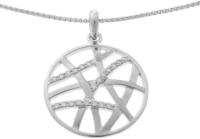 dameshanger met ketting 925 zilver gerhodineerd zirkonia wit briljant geslepen