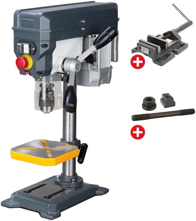 Tafelboormachine boren tot ø 13 mm opname B16 350W 230V 5 snelheden + boorklem + set spanbouten Optidrill