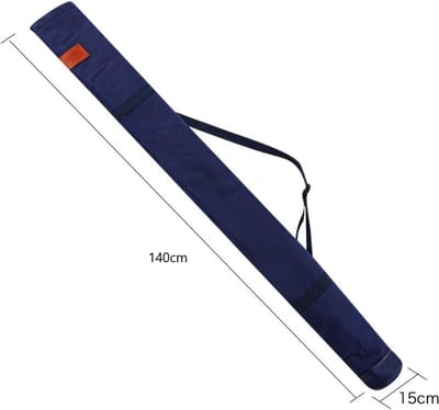 Thijox - Vissende Hengeltas met Schouderband - Grote Capaciteit Viskoffer Hoes - Lange Canvas Hengeltas 1.4m in Blauw - Uniseks voor Vissersuitrusting