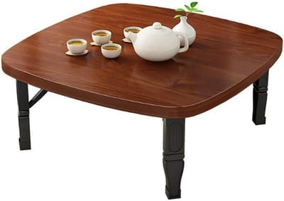 Klaptafel Vierkant - Japanse Tafel - Eten Zitten - Geen Montage - 60x60x35cm - Houtkleur