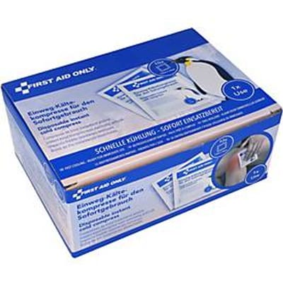 First Aid Only medische wegwerp-koelkompressen voor eerste hulp, 130 x 140 mm, verpakking van 10 stuks