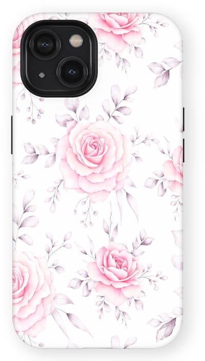 Bloemen Design Hoesje geschikt voor iPhone 14 | Flower Print Tough Case met Mag | Shockproof | Bloemen Motief Backcover geschikt voor iPhone 14 Rose Romance