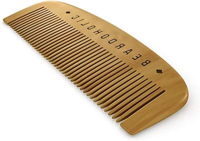 Houten Baardkam - Fijne Tanden Kam - Haar Styling - Antistatisch Ontwarren - 13.4 cm - Houtkleur