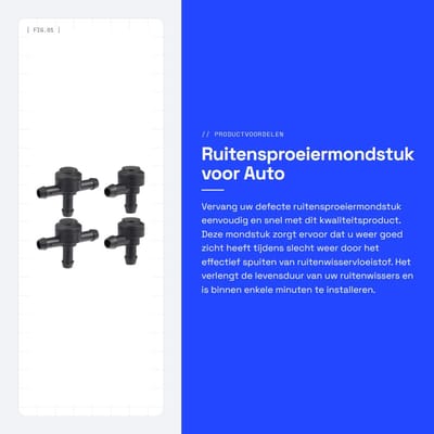 Dailygoods- Ruitensproeiermondstuk Zwart - Vervangend Mondstuk - Kunststof - Afmetingen 33x24x13mm - Voor Volvo C30/C70 - Eenvoudige Installatie - Spuitmond