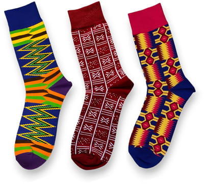 Afrikaanse sokken / Afro sokken / Set van 3 paar EVA - Afrika print kousen / Happy Colorful Socks / Vrolijke sokken Maat 41-46