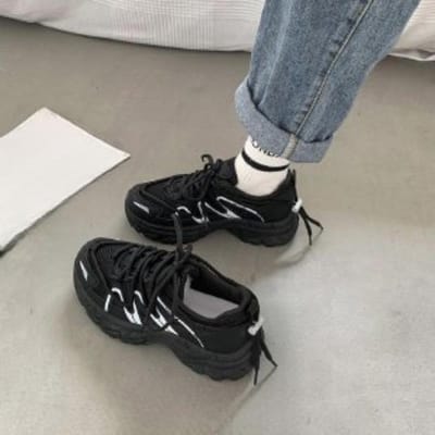 Zomer Nieuwe Platform Dad Schoenen Ins Hardloopschoenen Ademend en Lichtgewicht Casual Sportschoenen Dames 40 gray