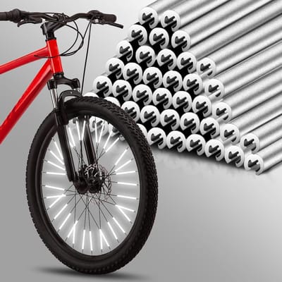 KZQ Set van 60 spaakreflectoren voor fietsen, motoren en scooters - felgekleurde spaakafdekkingen - zowel decoratief als beschermend - eenvoudig te monteren zonder gereedschap - geschikt voor racefietsen, mountainbikes en offroadfietsen.