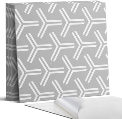 Coloray Wandpanelen Zelfklevend - Geometrisch pijlenpatroon Zelfklevende Wandpanelen - 50 cm x 50 cm - Grijs Wandpaneel PVC - 4 stuks - Mozaïeken Wandpanelen Zelfklevend - Wandbord Keuken - Wandpaneel Badkamer