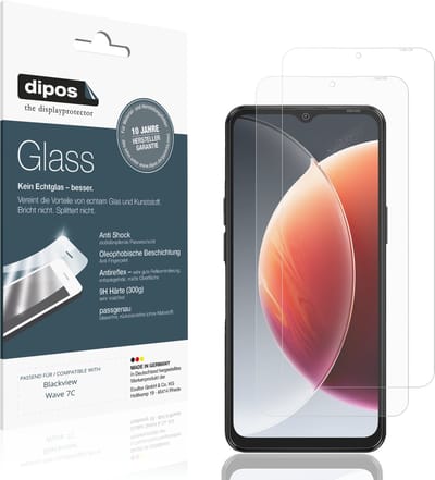 dipos – 2x Matte Pantserfolie geschikt voor Blackview Wave 7C | 9H Screenprotector