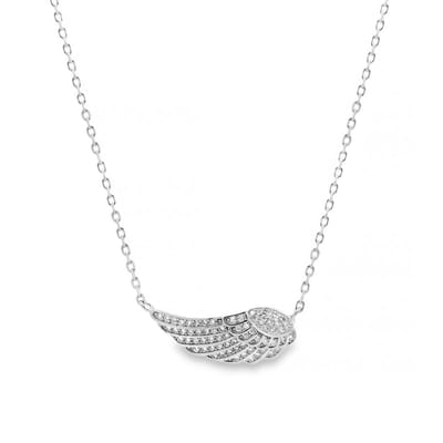Juwelier Zwartevalk zilveren (gerhodineerd) vleugel ketting - 25.224