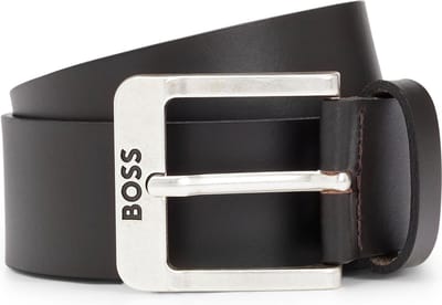 BOSS Leren Riem Jemio Sz40 Leather Belt W80 Dark Brown Donkerbruin