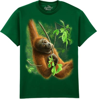 Orangoetan Hanging Orangutan The Coloured House T-shirt M