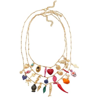 ZAA Persoonlijkheid Irregulair Metaal Meerlaags Hart Chili Vis Hanger Kettingen voor Vrouwen Vintage Statement Zirkoon Geschenken beige