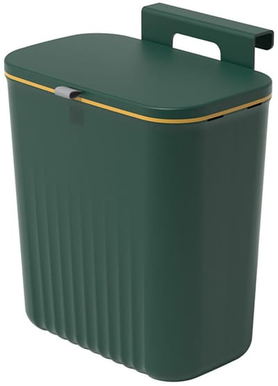 Compostbak voor op het aanrecht/de gootsteen, kleine hangende afvalbak met deksel, geschikt voor kasten/badkamers/slaapkamers/kantoren/camping, kan worden geïnstalleerd als compostbak voor binnenshuis.