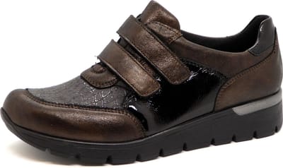 Waldlaufer Orthotritt Klittenbandschoen 626K31 312 547 Zwart Brons Stretch Wijdte K