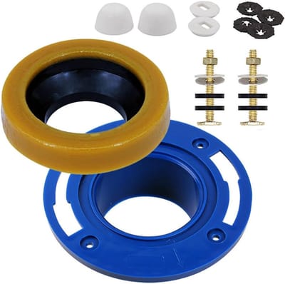 Toiletflens Vervangingsset - Reparatieset Toilet - Toilet Installatie - Inclusief Bouten - 15x15x10 cm - Fotokleur