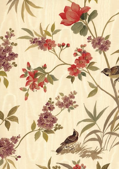 Bloemen vogel behang chattou franse stijl 95434-2