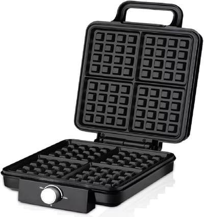 Wafelijzer - Eiercake Maker - Ontbijt Maken - Dubbele Verwarming - 1500W - Zwart