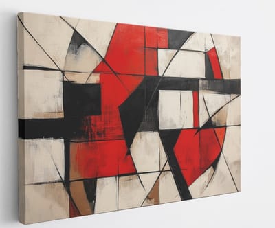 Saammp Canvas Schilderij - Geblokt - Kleurijk - Abstract - 60x40 - Foto op canvas - Wanddecoratie - Muurdecoratie Woonkamer - Slaapkamer decoratie - Canvas Print