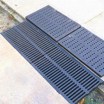 Afvoerroosters Kunststof - Drainage Roosters - Waterafvoer Buiten - Verstoppingsbestendig Ontwerp - 7.8 x 19.6 Inch - Zwart