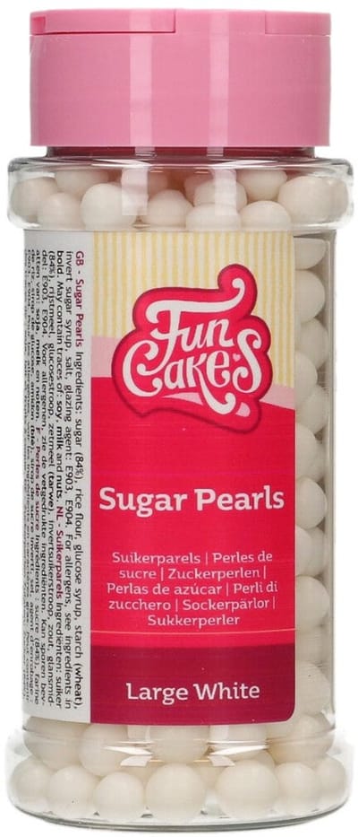 FunCakes Suikerparels - Large - Wit - 70g - Eetbare Taartdecoratie