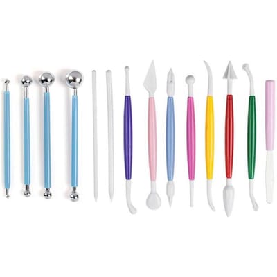 14 Delige Klei Gereedschappen Kleurrijke Handgreep Lichtgewicht Modelleerklei Beeldhouwgereedschap Set Voor DIY Dieren white
