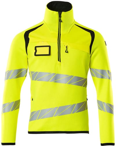 Mascot Accelerate Safe Gebreide trui met korte rits 19005-351 - Hi-Vis geel/zwart - 3XL