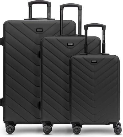 Redolz Essentials 07 3-SET 4 wielen Kofferset 3-delig - Harde bagage - TSA slot - black 2